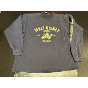 Vintage‎ Mickey Mouse Walt Disney World Football Shirt Long Sleeve Size XL Rare